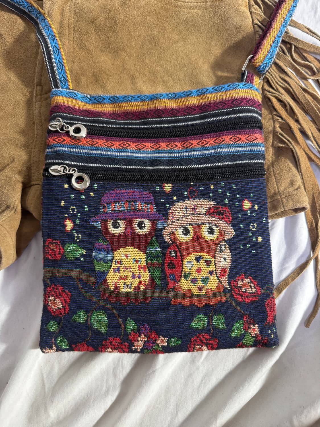 빈티지 에스닉 패턴 크로스 백 부엉이 y2k 히피 웨스턴 보헤미안 상품이미지2