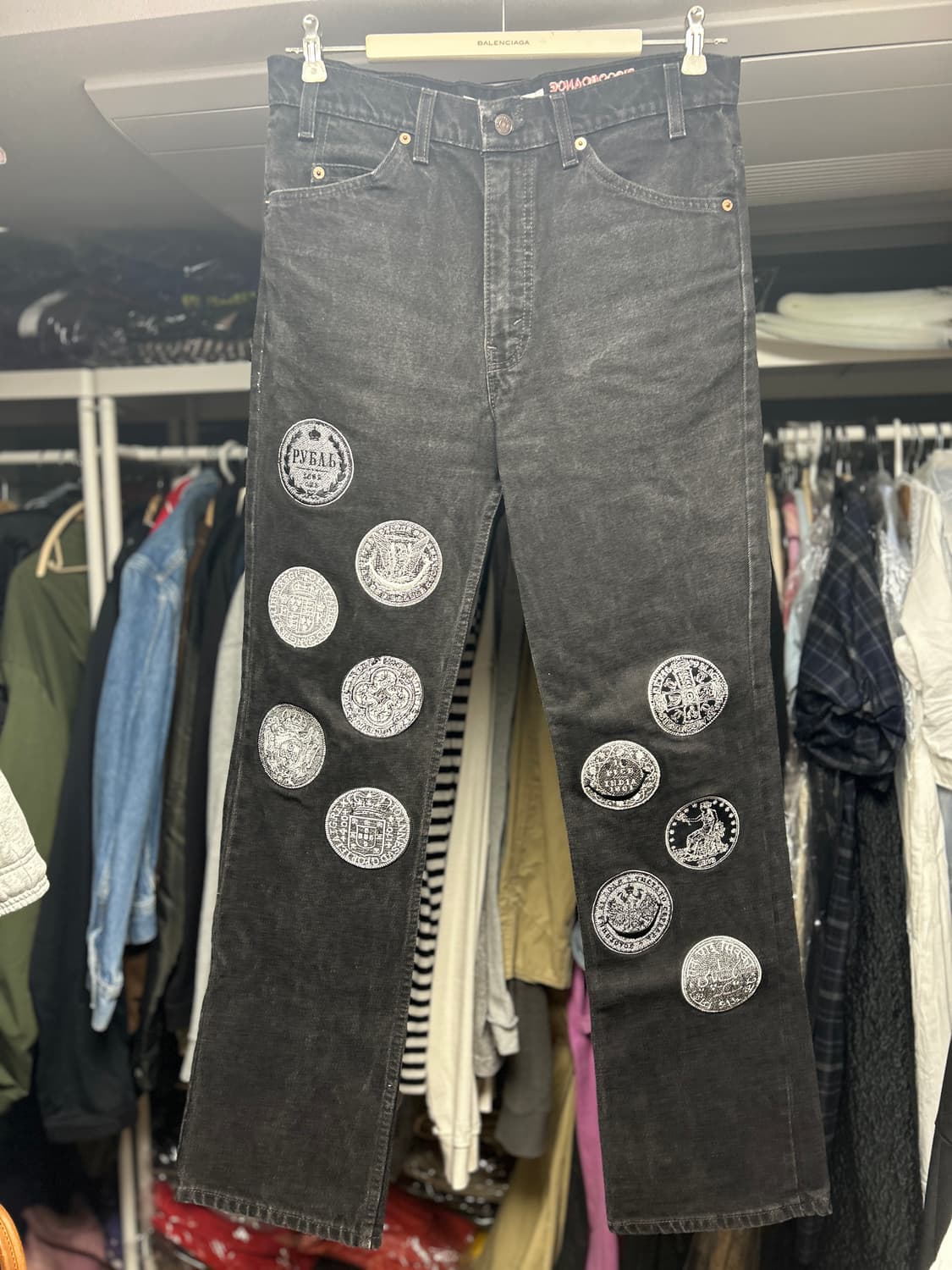 칠드런오브더 디스코댄스 22패치 자수 흑청 데님 1 상품이미지1