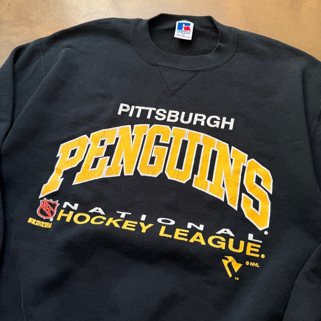 90'S USA 러셀 스웻셔츠 하키 펭귄스  상품이미지3