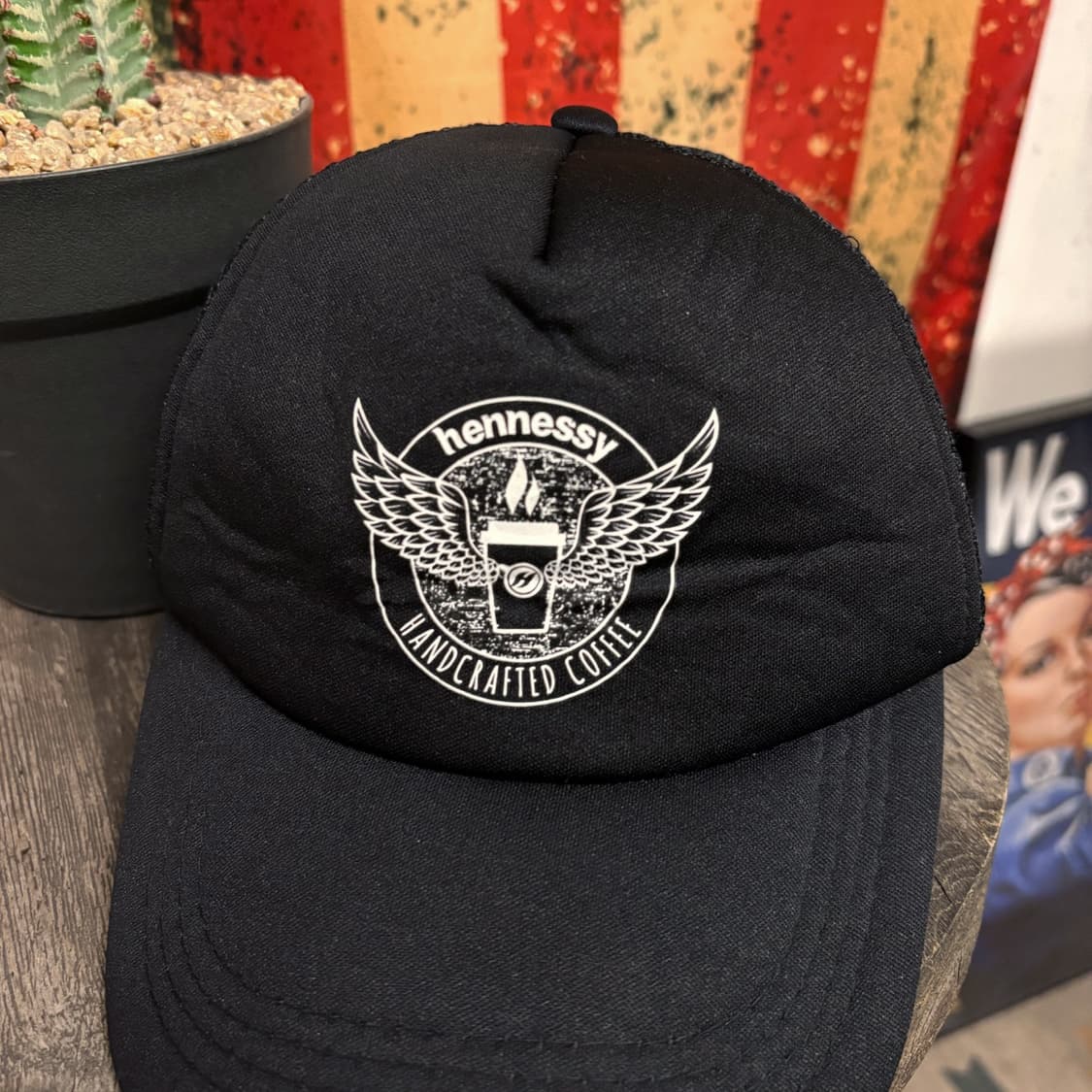 90s 헤네시 커피크래프트 크루 엠보싱 매쉬캡 N254 상품이미지2