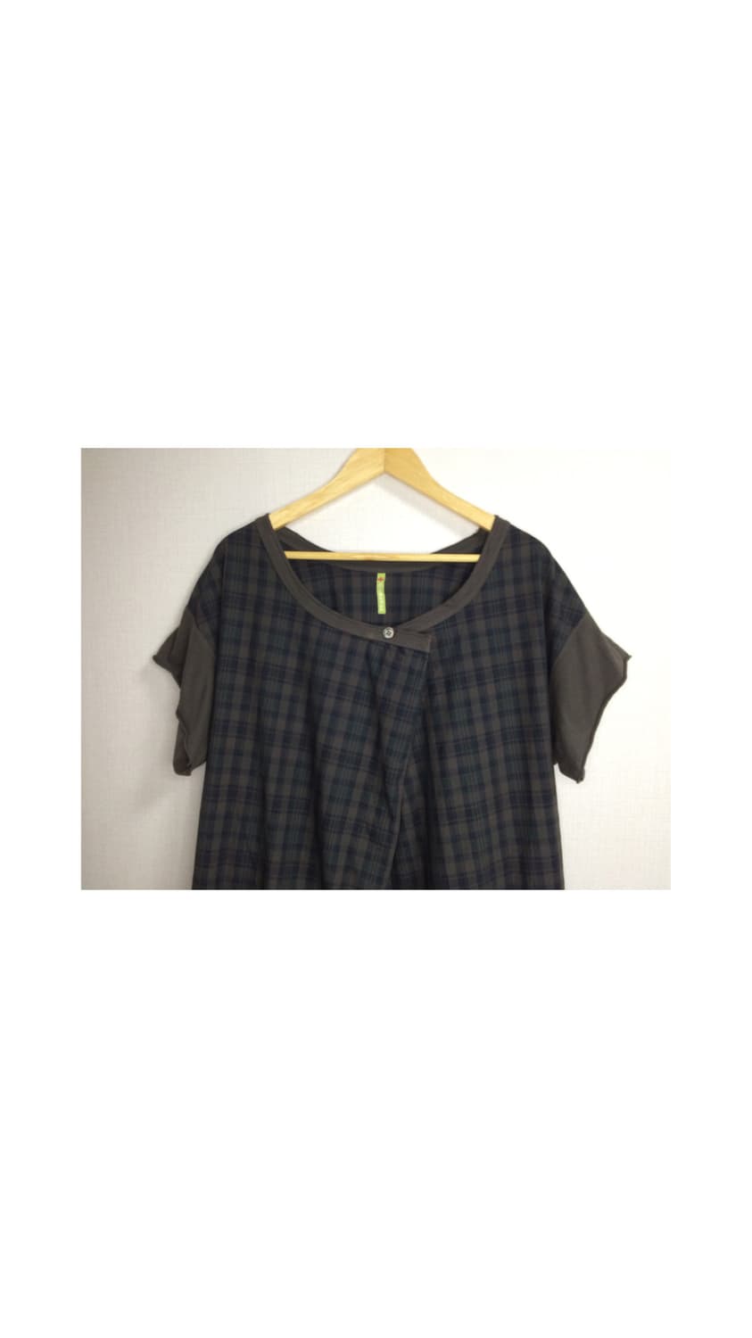 frapbois 차콜 브라운 체크 튜닉 원피스 상품이미지2