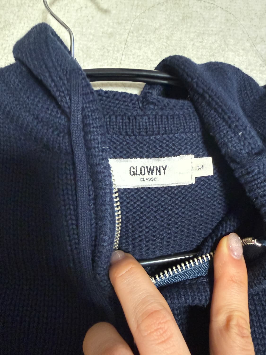 글로니 g classic 니트집업 네이비 상품이미지3