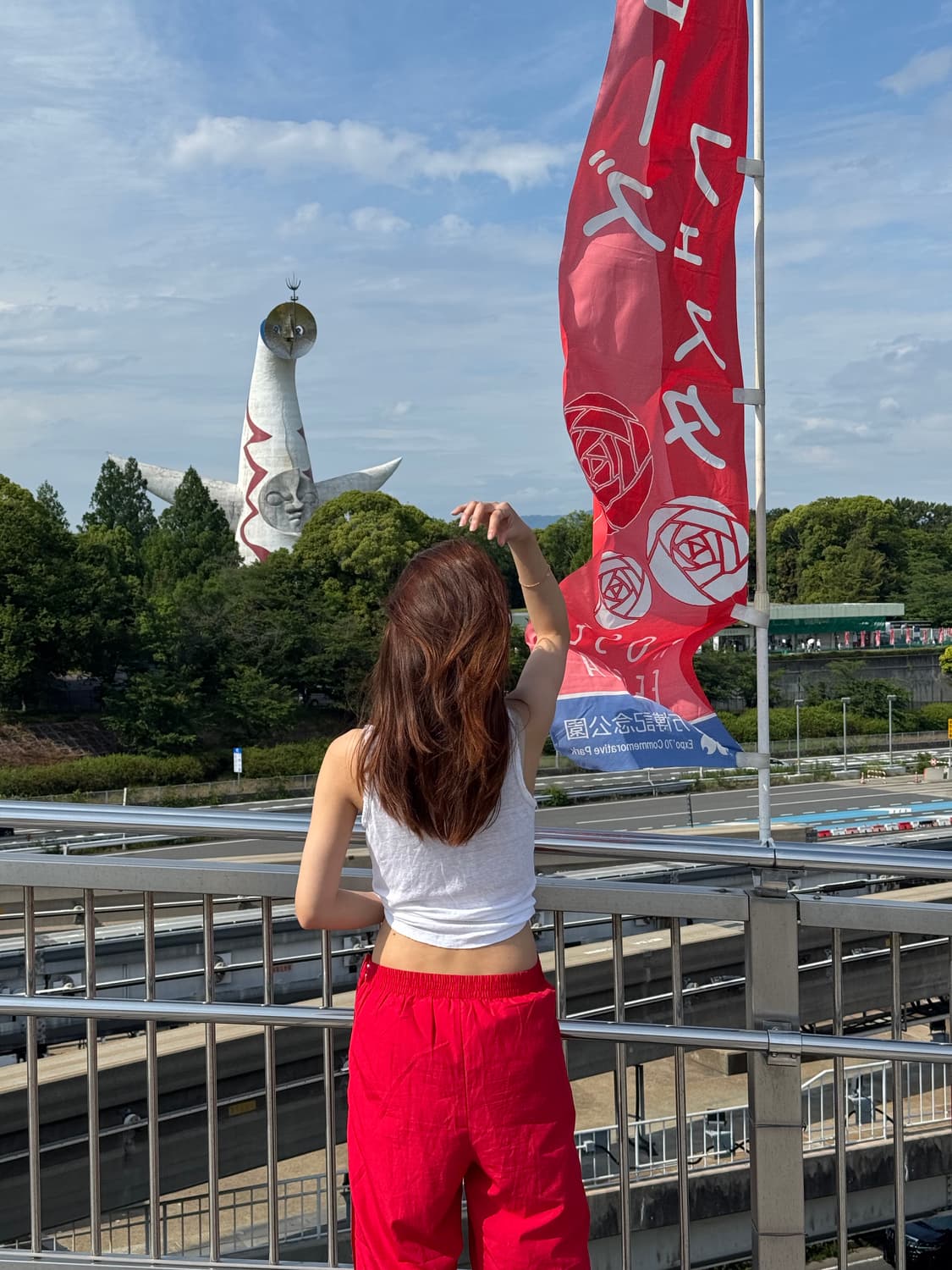 빈티지 챔피온 레드 스냅 나일론팬츠 상품이미지1