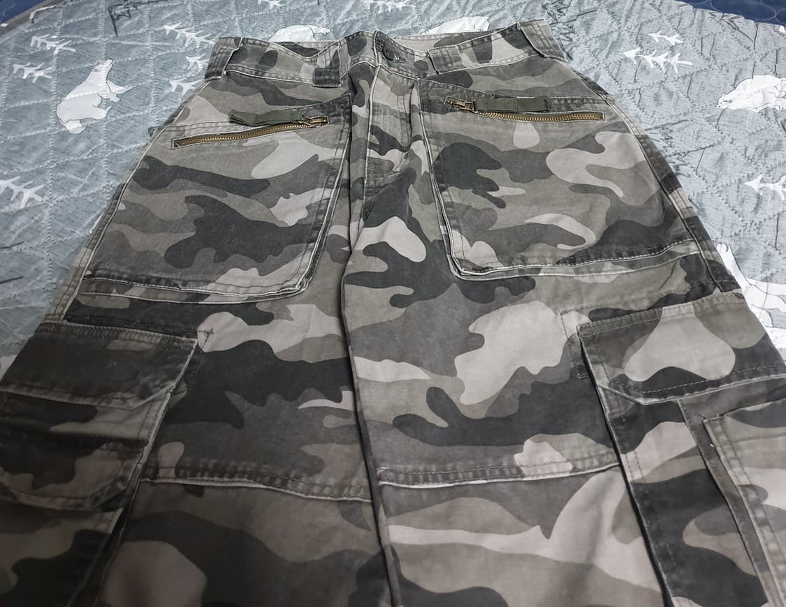 HIRLSK 빈티지 와이드 유틸리티 카모 카고팬츠 (M) 상품이미지2