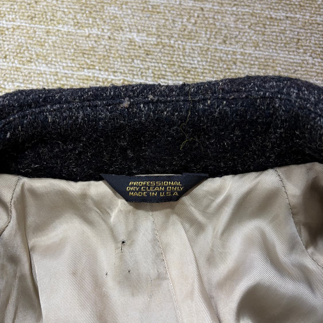 90s 빈티지 다크 그레이 모직 롱코트(40) 상품이미지6