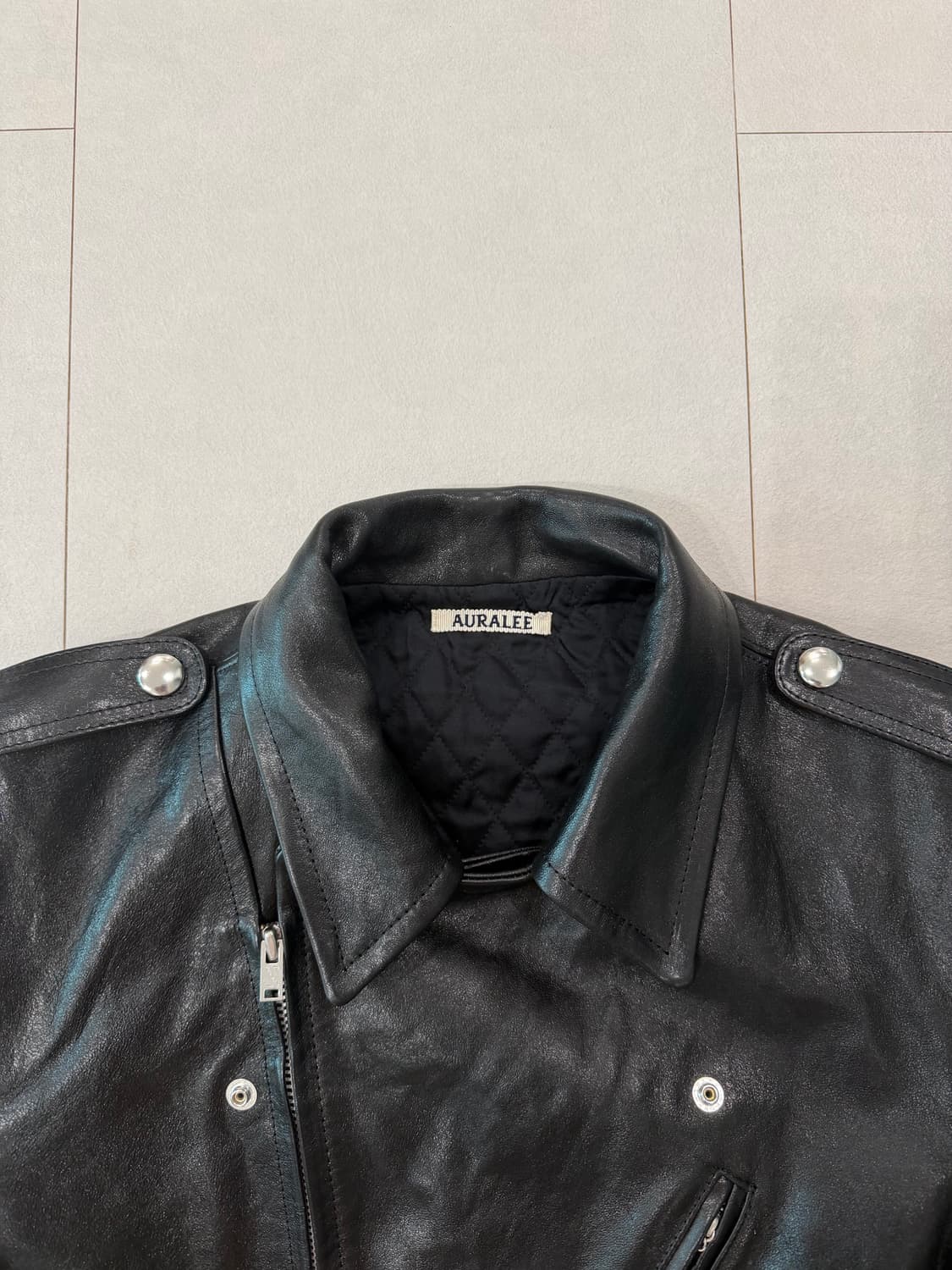 (미착용) 오라리 더블 라이더 자켓 L사이즈 팝니다 상품이미지3