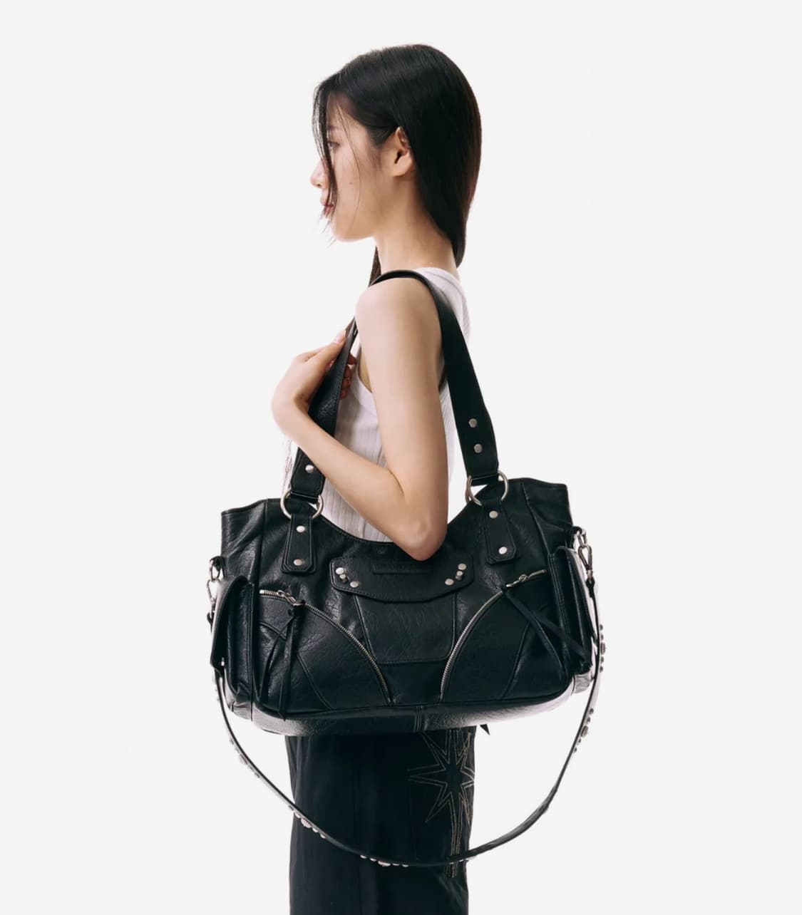 이우가마카라스 레더 숄더 백 블랙 상품이미지4