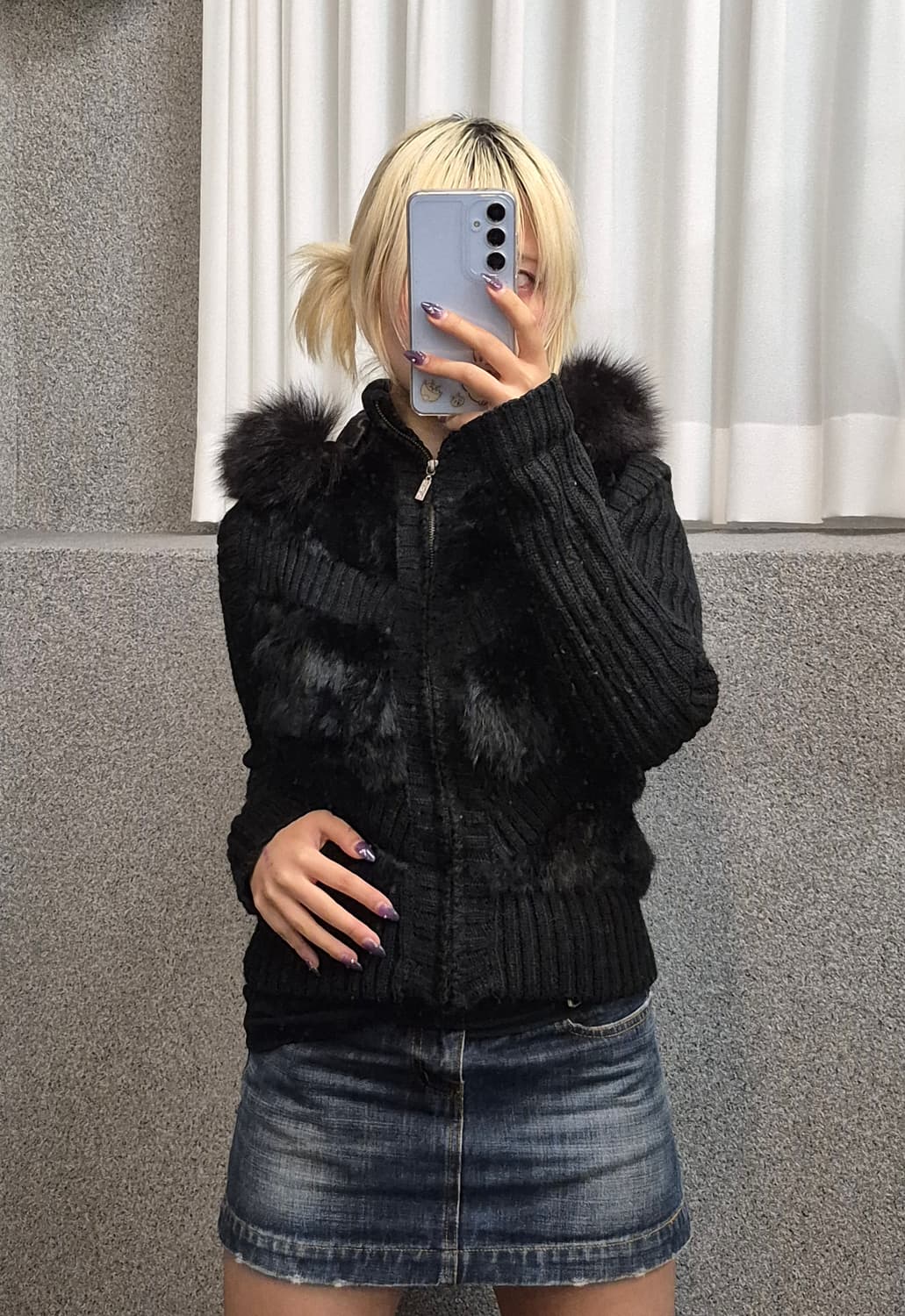 BLACK NEAT FUR ZIPUP 상품이미지1