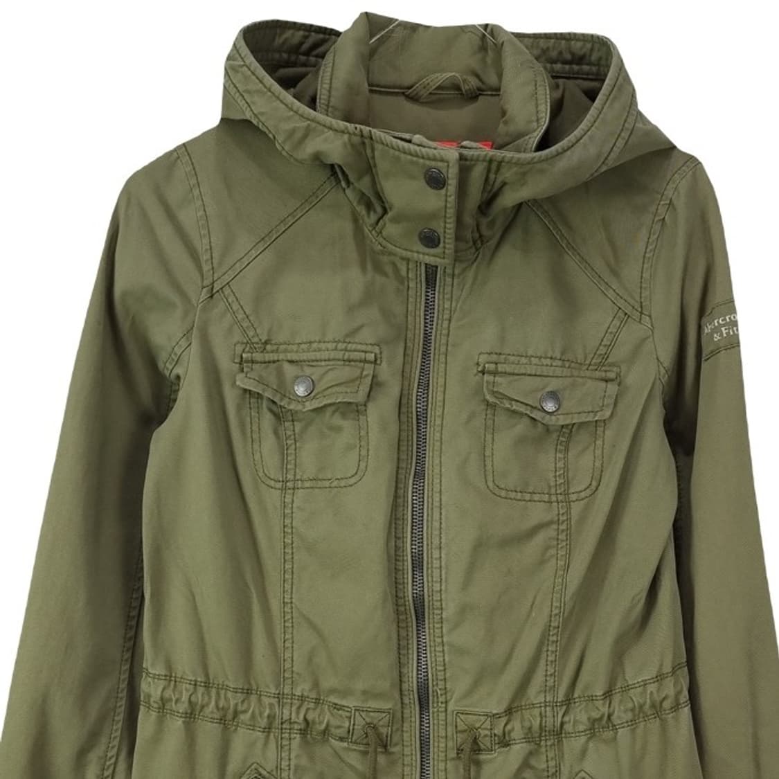[아베크롬비] 빈티지 가공 워시드 후드 야상 자켓 카키 M18001 상품이미지4