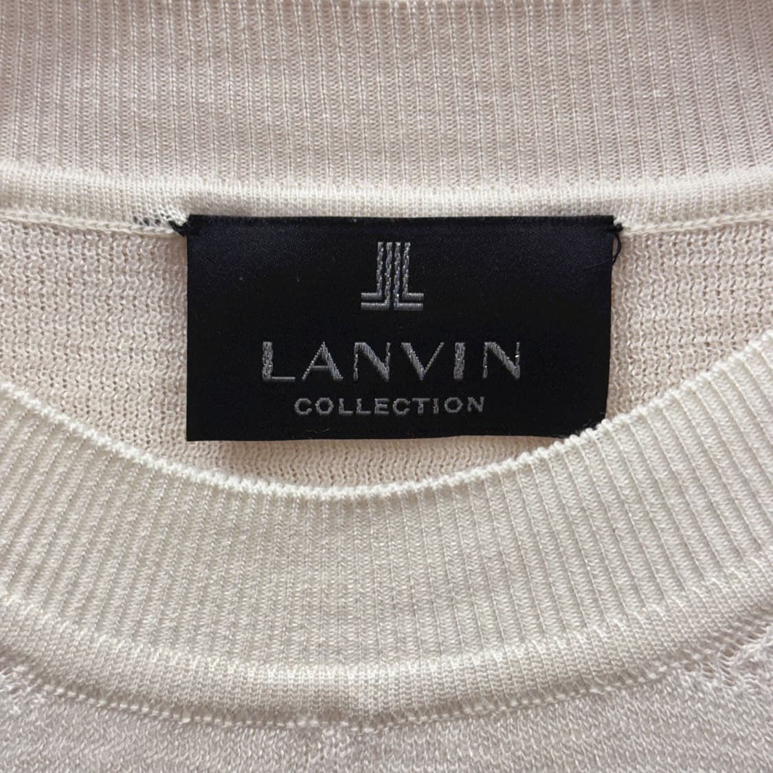 랑방 컬렉션 라운드넥 긴팔 티셔츠 드레이프 셔링 디테일 아이보리 상품이미지7