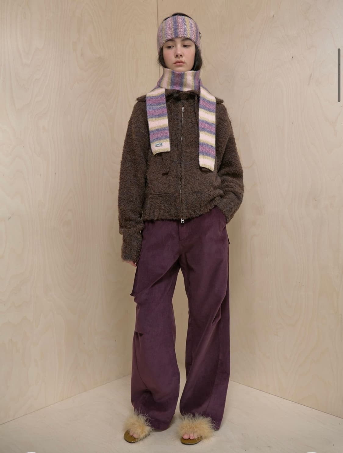 마조네 코듀로이 팬츠 퍼플 m사이즈 상품이미지2