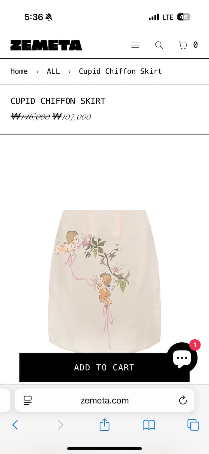 ZEMETA cupid chiffon skirt S 큐피드 쉬폰 스커트 상품이미지3