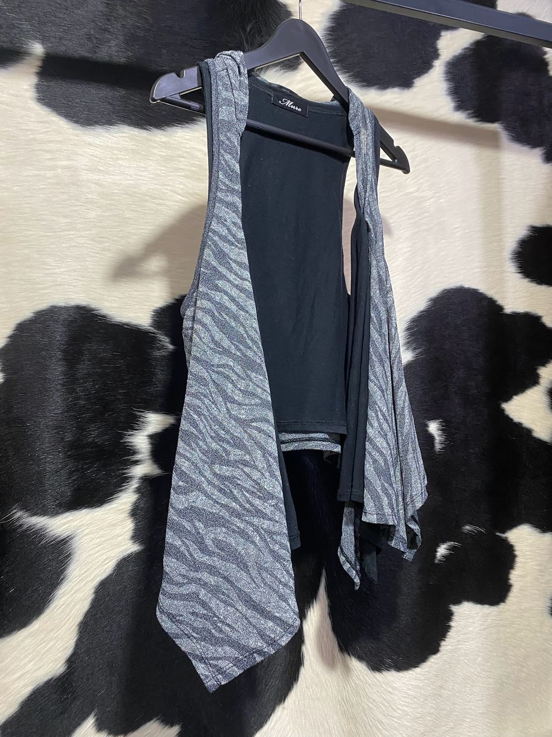 Mure 지브라 레이어드 후드 베스트 상품이미지3