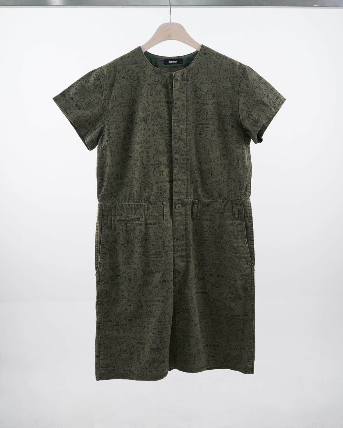 Ne-net 풀 패턴 포인트 포켓 원피스 상품이미지1