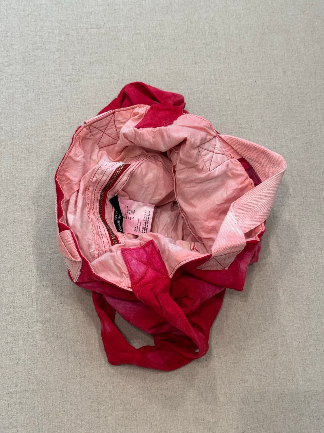 꼼데가르송 레드 다잉 울 큐브 토트백 상품이미지6