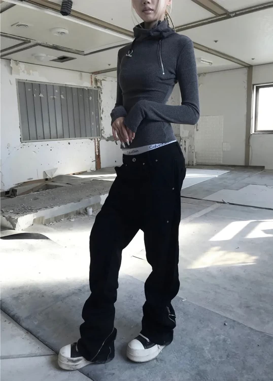 쿄이 지퍼 카고 팬츠 블랙  상품이미지4