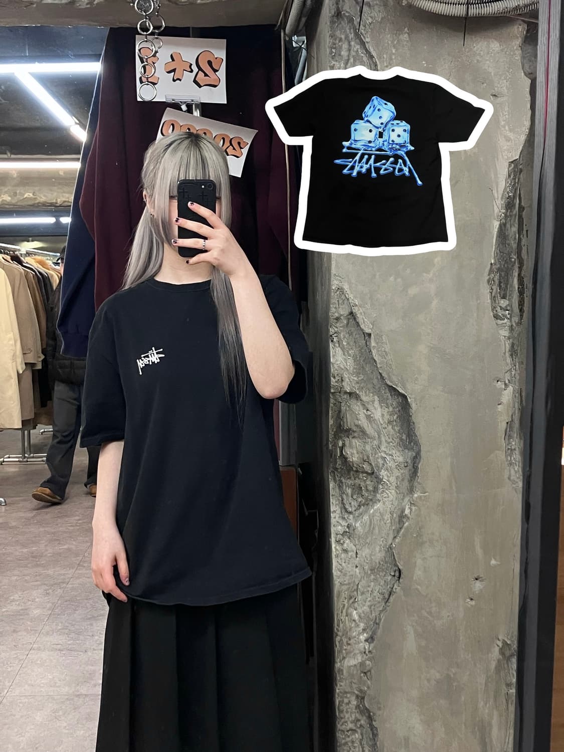 스투시 반팔 티셔츠 블랙 L  #csz3540 상품이미지1