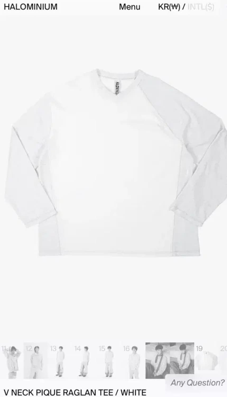 할로미늄 브이넥 레글런 티 상품이미지1