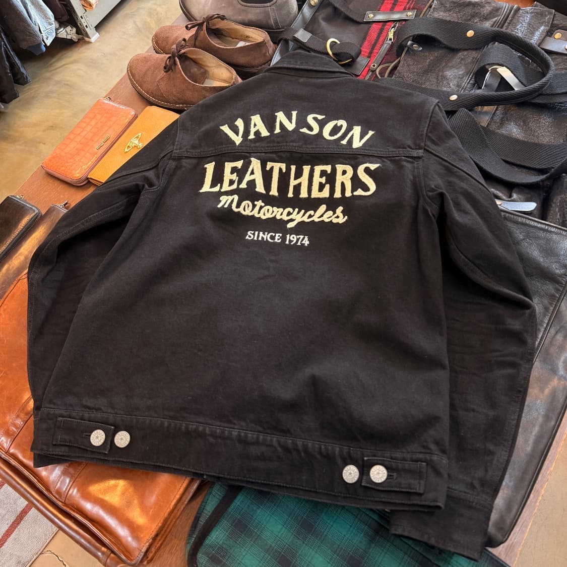 밴슨 레더 데님 트러커 워크 자켓 M 상품이미지5