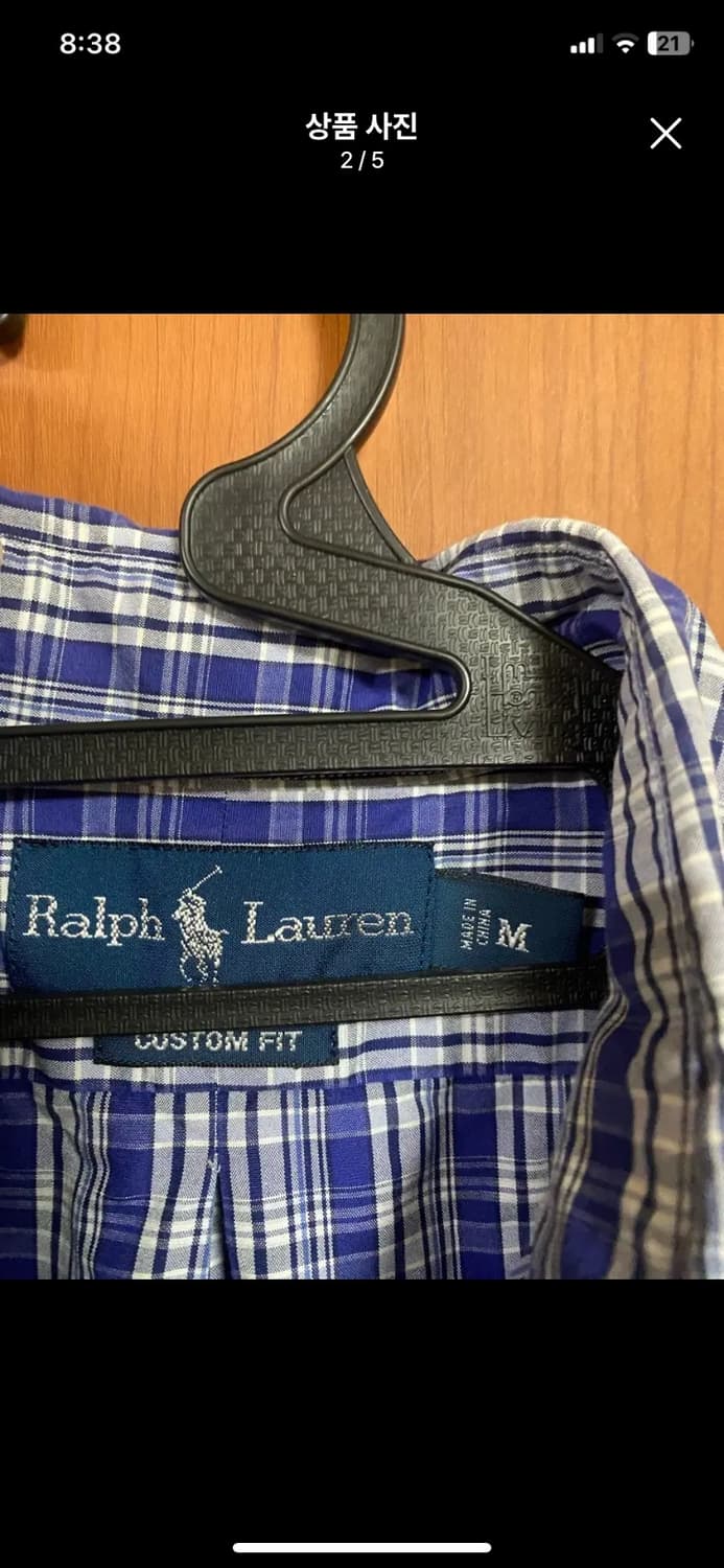 [POLO] 폴로 랄프로렌 블루 체크 셔츠 M사이즈 상품이미지2