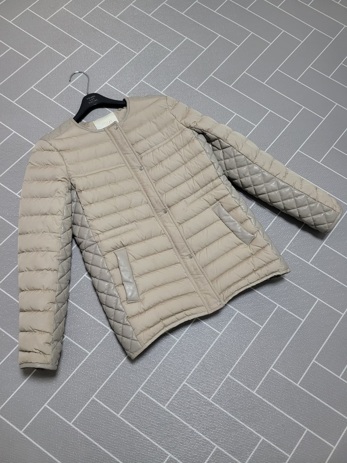 maje 마쥬 양가죽 퀼팅 배색 덕다운 패딩1 (S-55) 상품이미지1