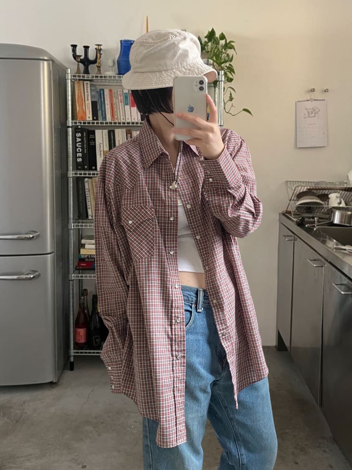 포켓 체크 셔츠 (Man XL) 상품이미지1