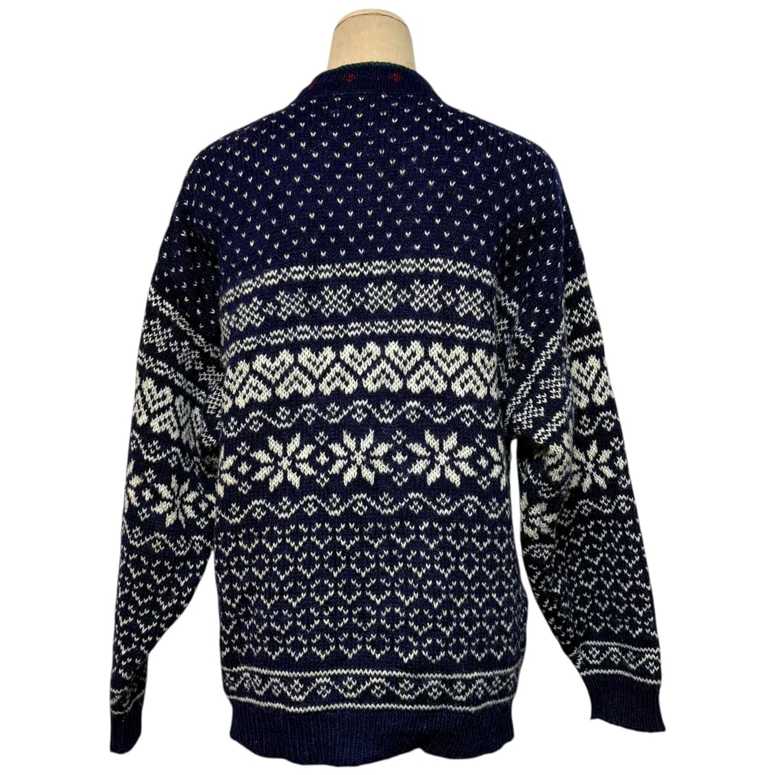 3668 엘엘빈 80s 노르딕 눈꽃 네이비 니트가디건 상품이미지4