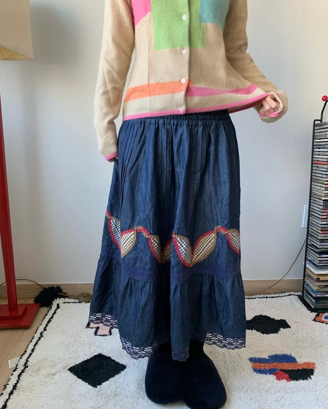 denim patchwork skirt 상품이미지4