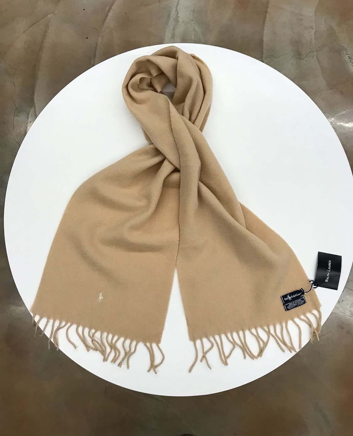 폴로 베이지 울 머플러 상품이미지1
