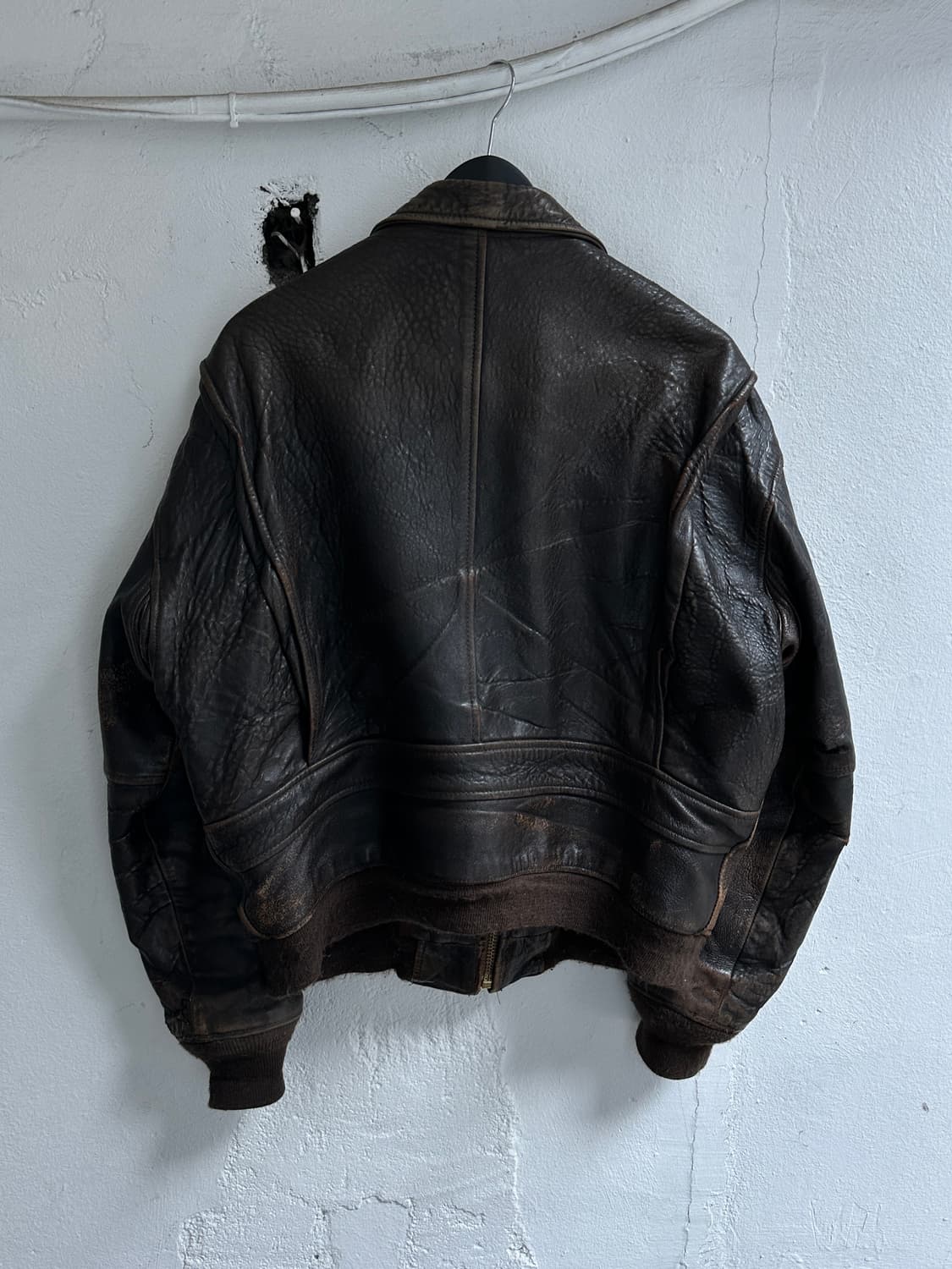 80's USA Made 아비렉스 A2 레더 봄버 자켓 상품이미지4