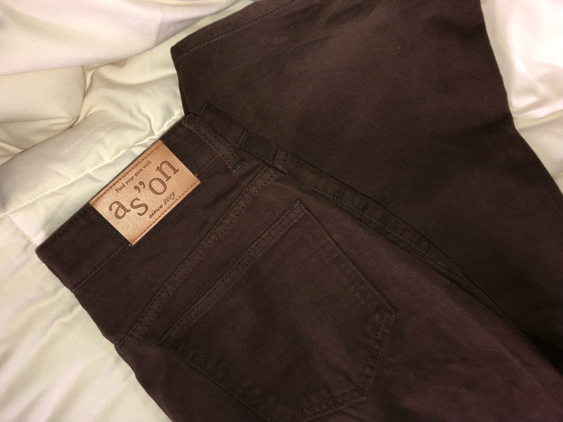 애즈온 브라운 코튼 팬츠 상품이미지2