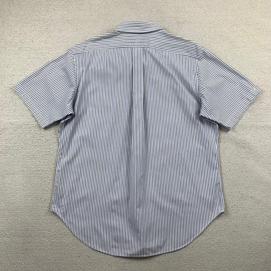 폴로 랄프로렌 포니로고 커스텀핏 네이비 스트라이프 하프셔츠 상품이미지2