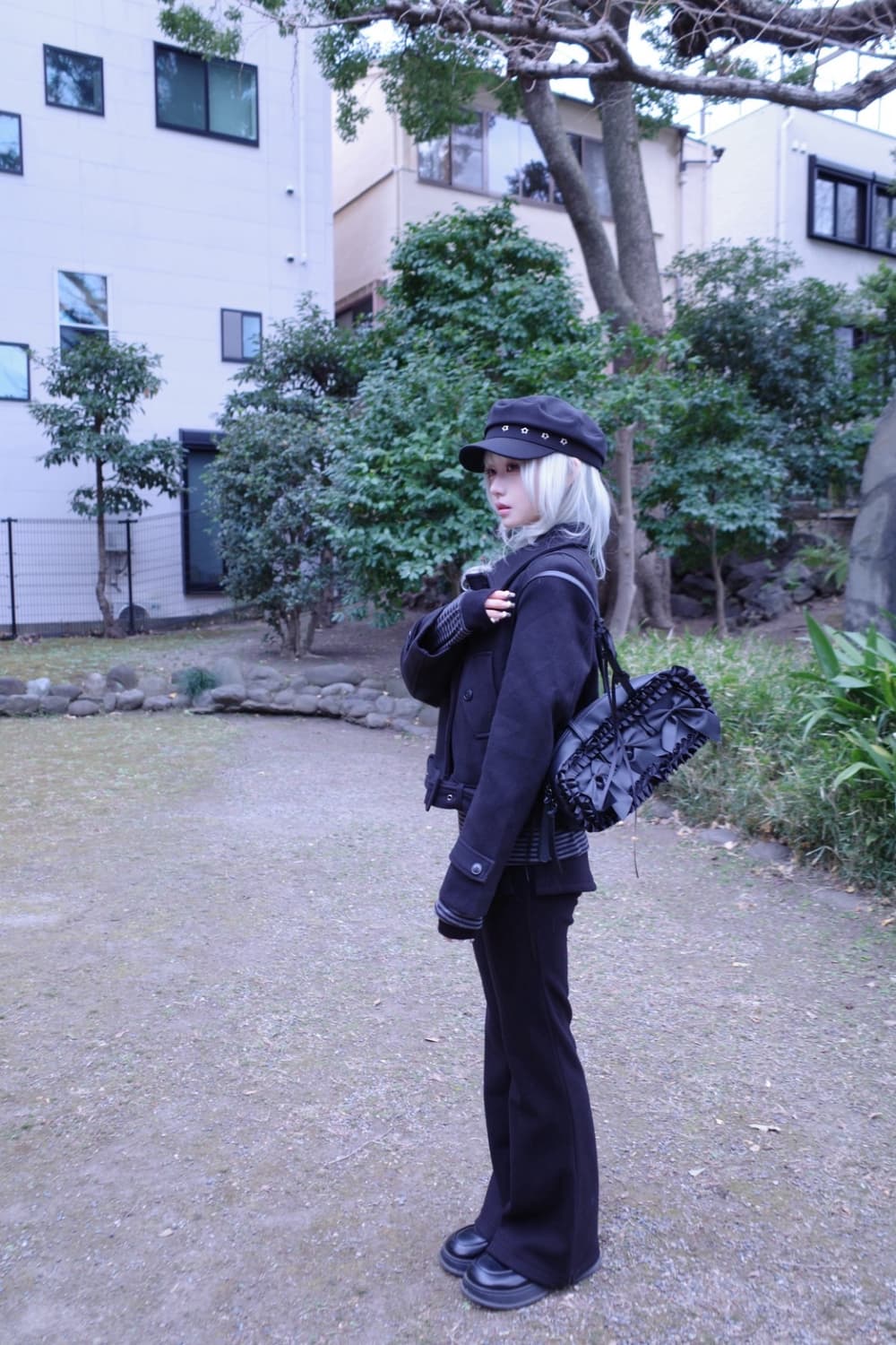 묘랑 기모 언발 스커트 팬츠 블랙 새상품 상품이미지2