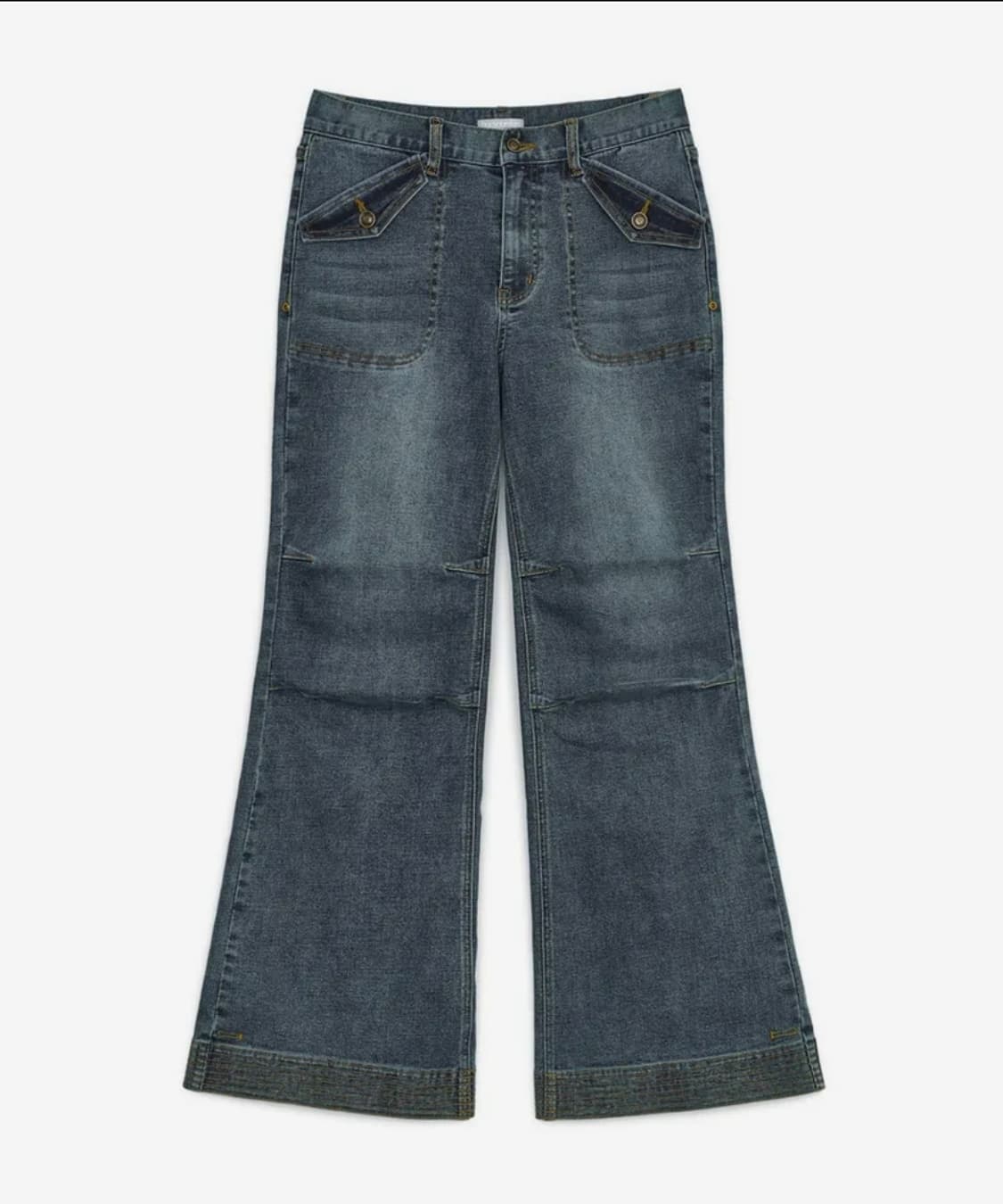 허그유어스킨 세미 부츠컷 데님 팬츠 (블루 데님) 상품이미지1