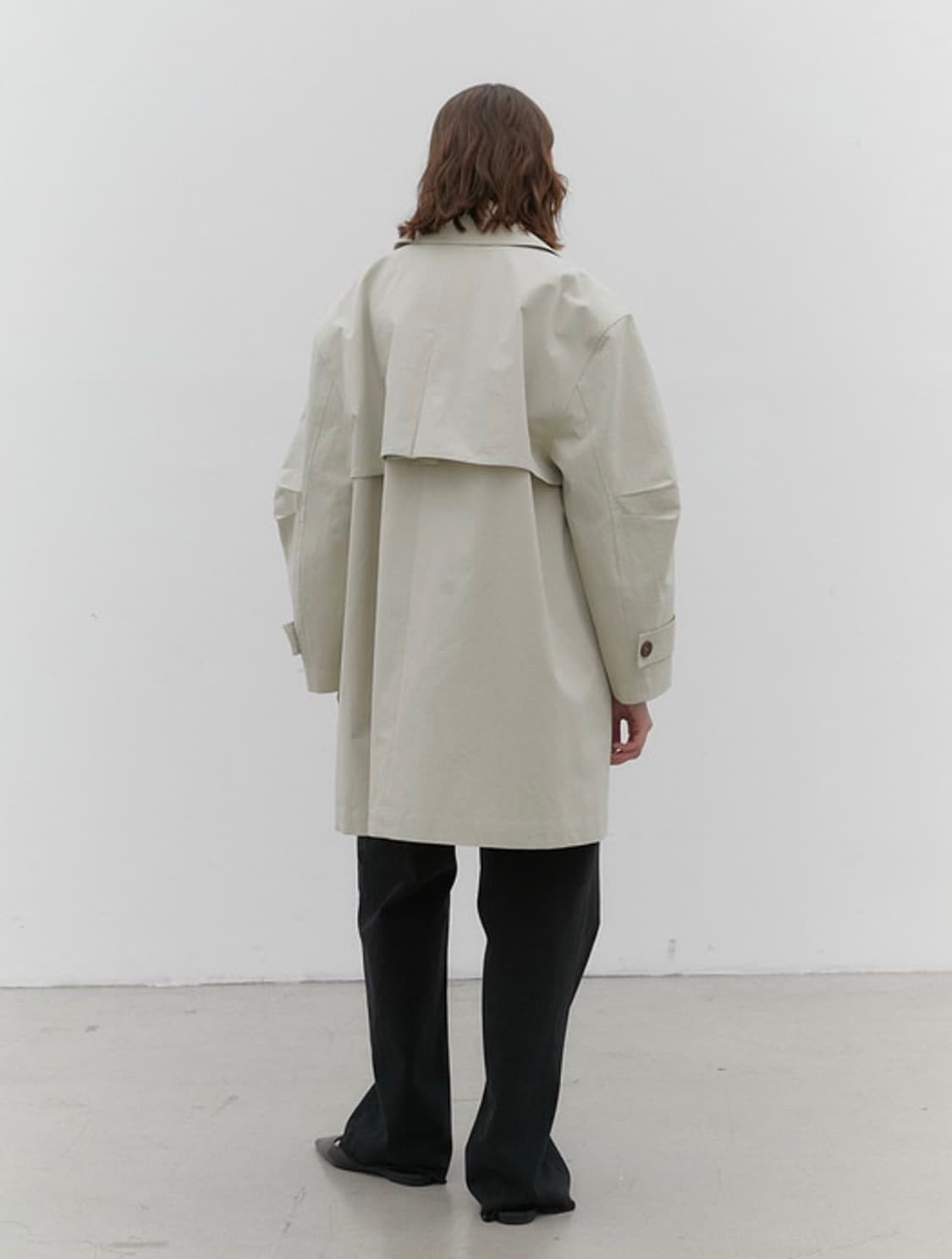 헤더먼트 unbalance half trench coat 상품이미지2