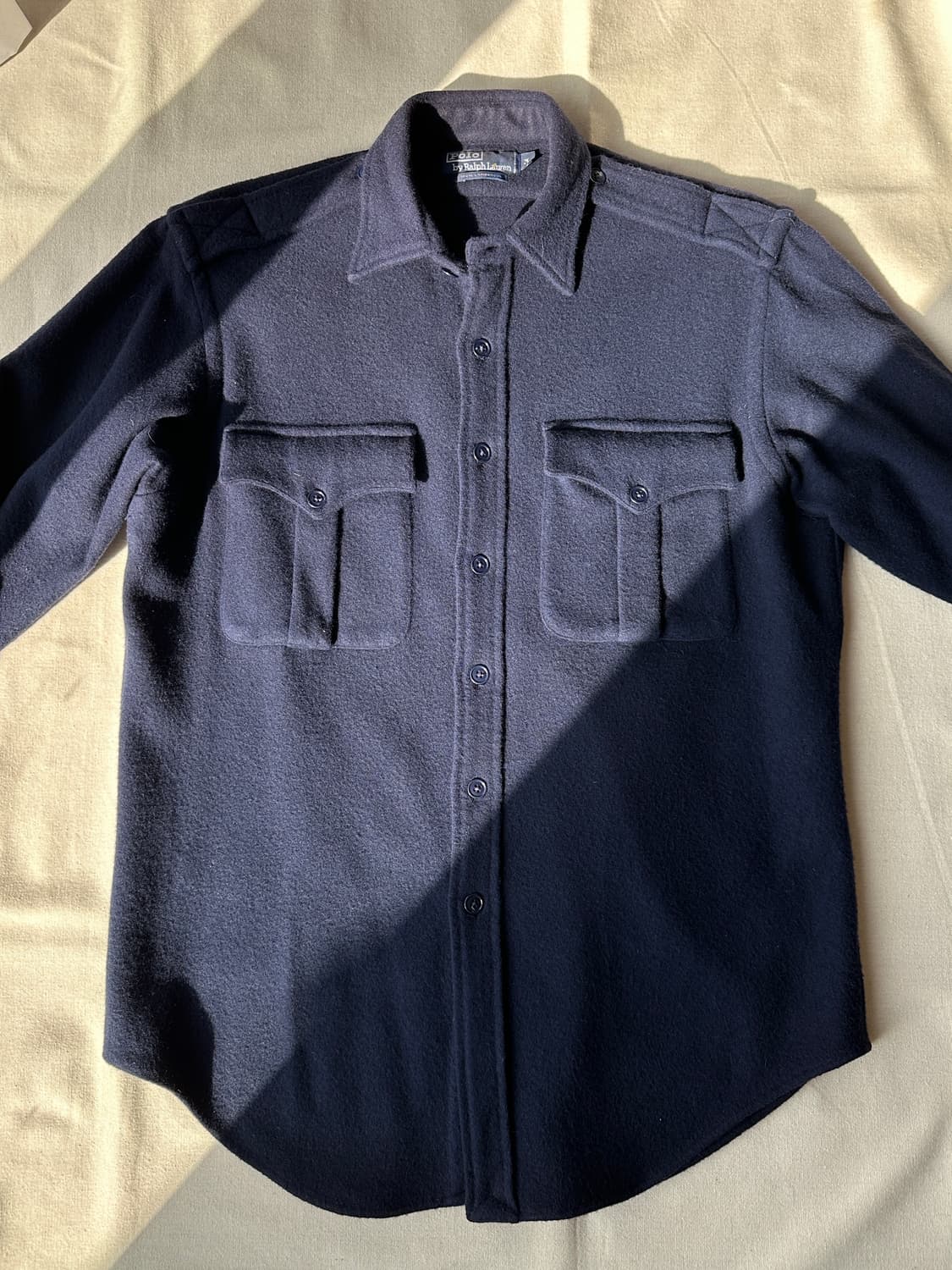 폴로 헤비 램스울 밀리터리 셔츠 M 상품이미지3