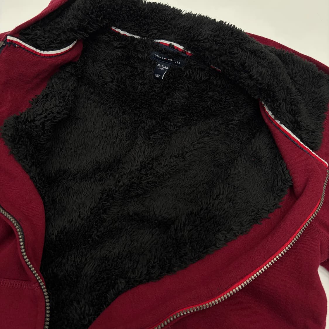 타미힐피거 사이드로고 버건디 후드집업 상품이미지6