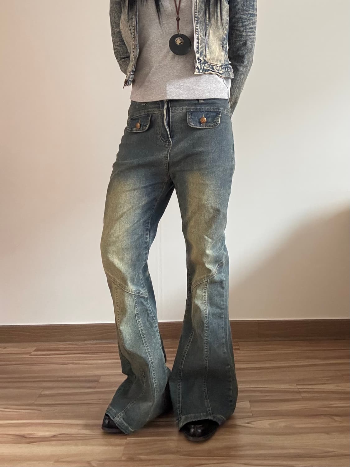 데님 부츠컷 팬츠 상품이미지1