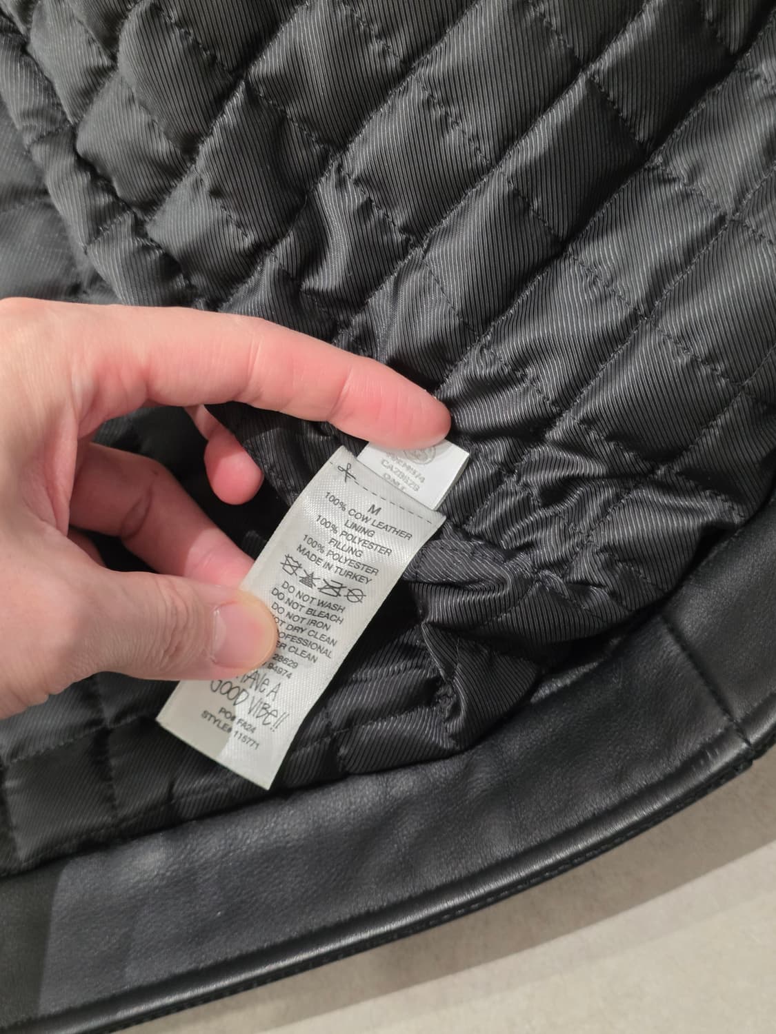 스투시 카페 레이서 레더 자켓 블랙 (M, 100) 상품이미지6