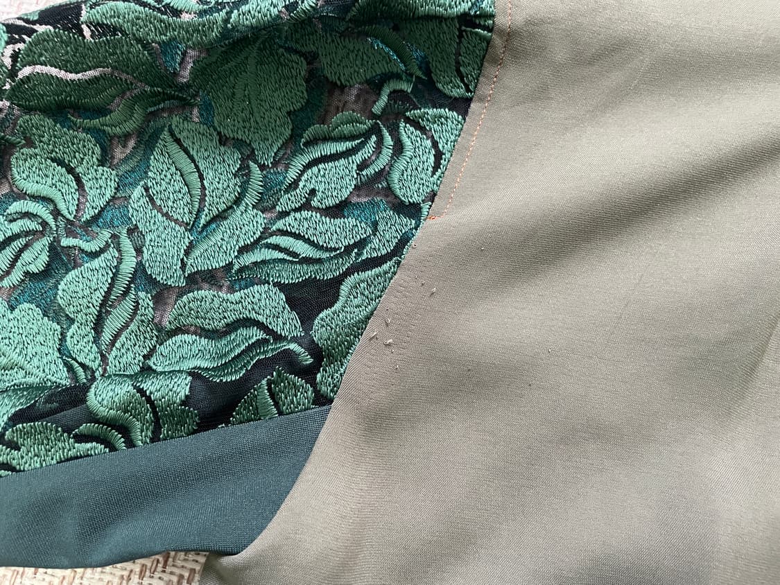 빈티지 Rosier 플로럴 레이스 슬리브 배색 집업 자켓 상품이미지6