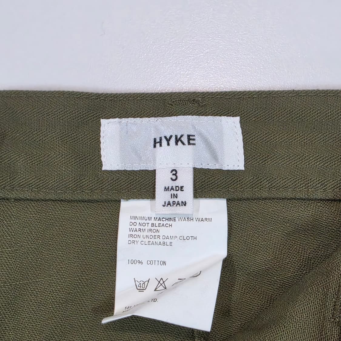 [HYKE] 코튼 해링본 카키 쇼츠 상품이미지5