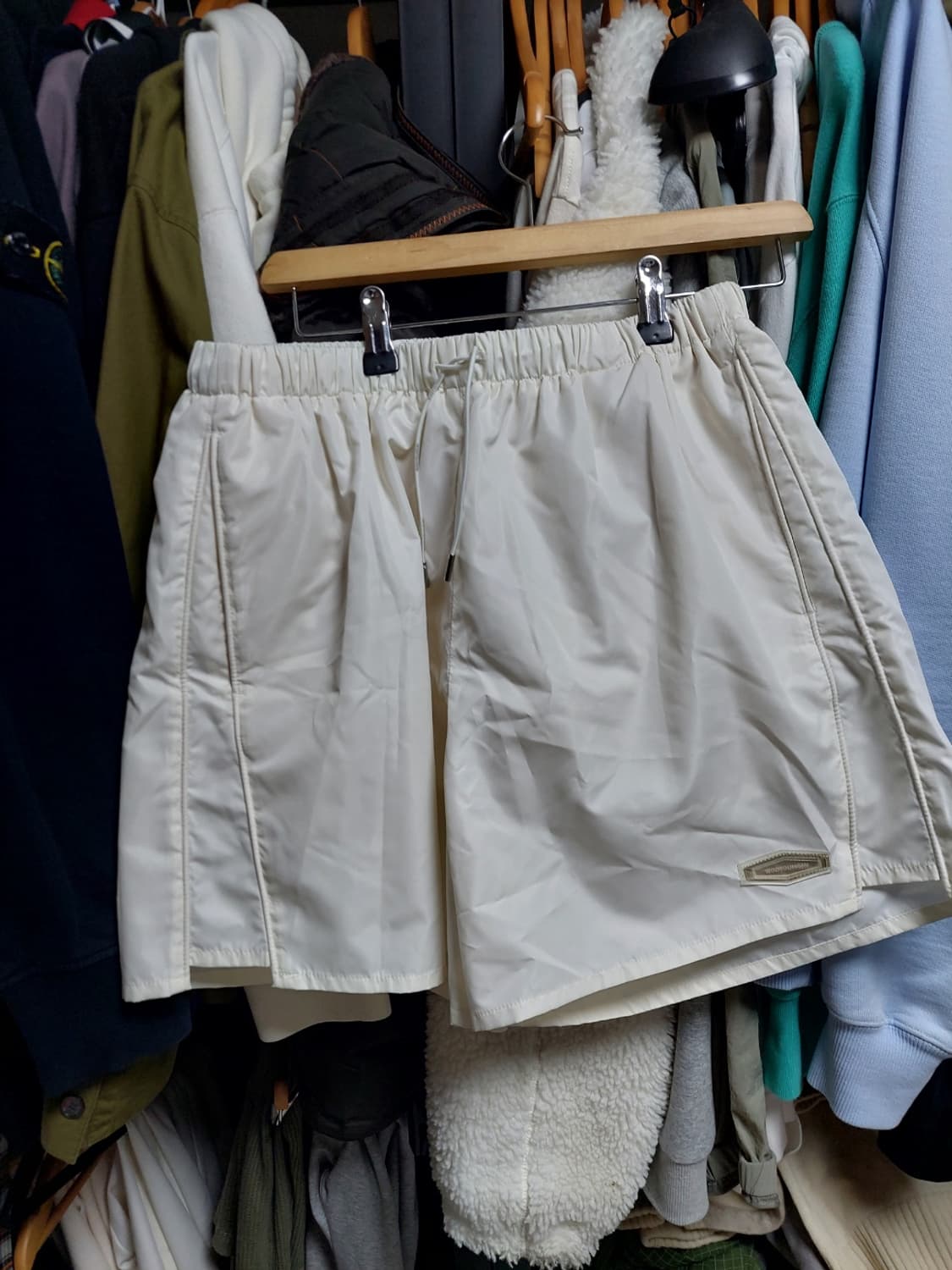 우영미 아이보리 반바지 스윔쇼츠 새제품 46 밴딩 상품이미지1