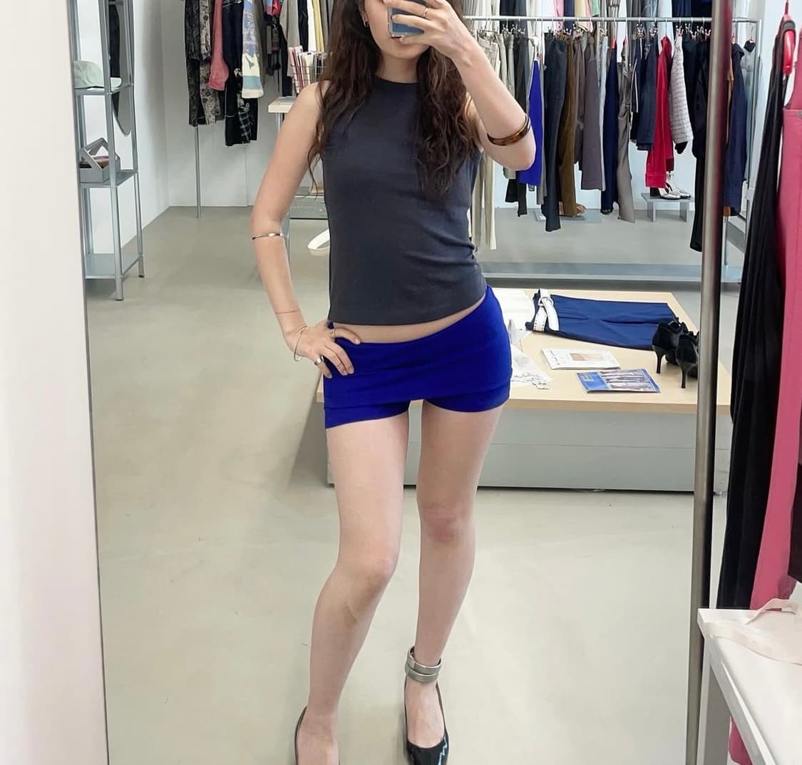 키야기 치마바지 팬츠스커트 마린블루  상품이미지1