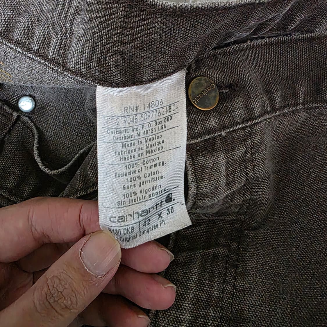 [42X30] 빈티지 칼하트 더블니 B136DKB 워크팬츠 트래쉬 DK1 상품이미지9