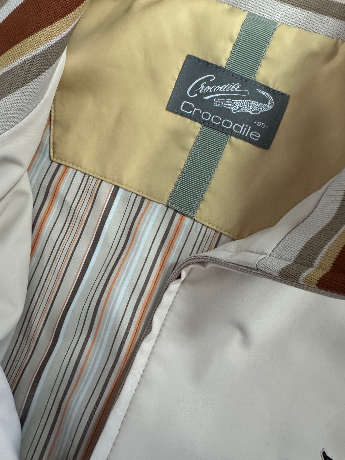 크로커다일 베이지 빈티지 블루종 집업 자켓 상품이미지3