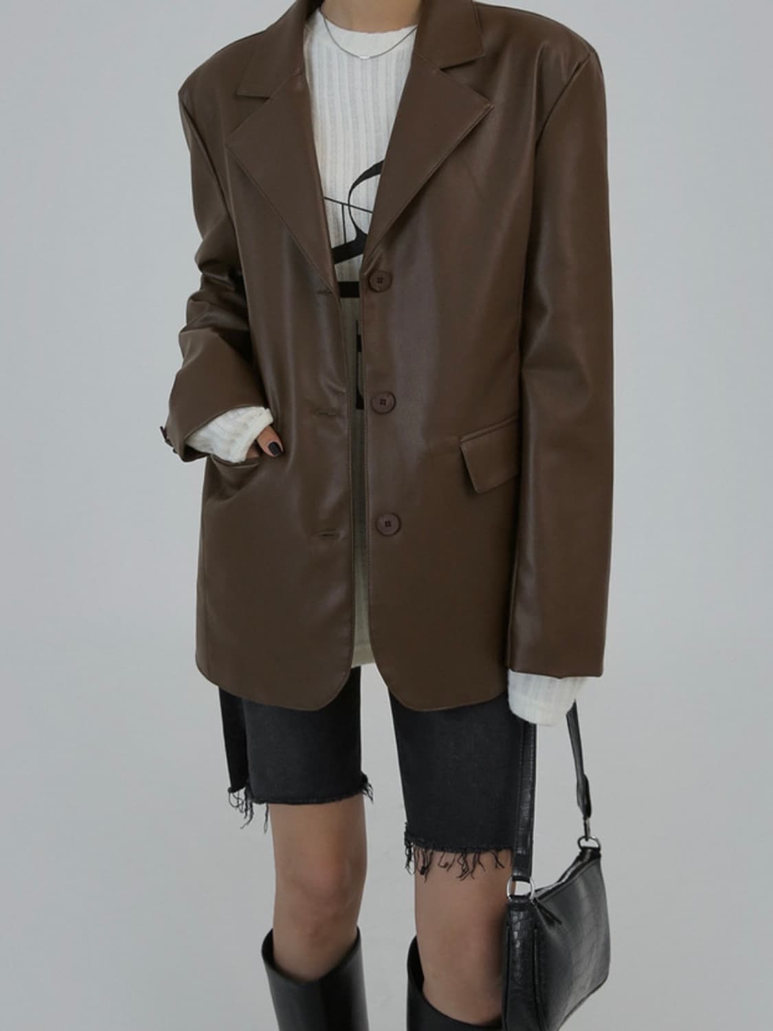 블랙업 레더자켓 상품이미지1