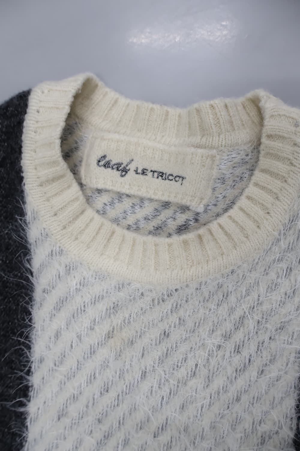 Crazy Letricot Asymmetric Patchwork Knit 상품이미지3