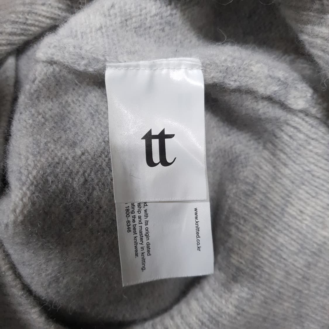 XL) 니티드 쉐기독 울 100% 라운드 니트 가디건 멜란지 그레이 상품이미지7