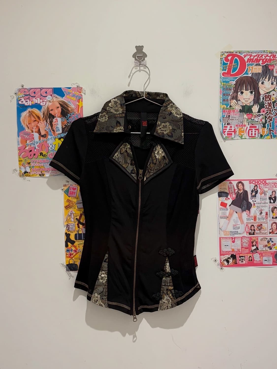 Ozz ON Black mesh oriental short-sleeved 상품이미지1