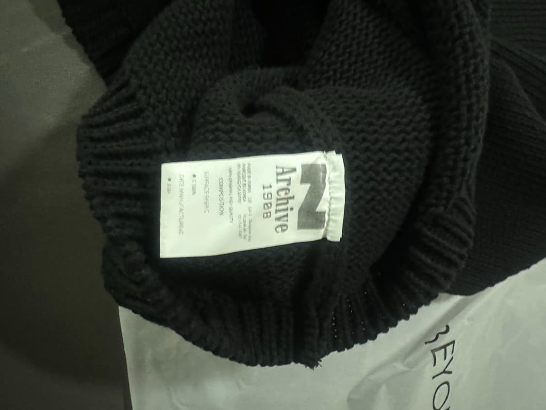 엔 아카이브 (비욘드클로젯) 헤비 웨이트 데미지 헨리넥 니트 L 상품이미지3